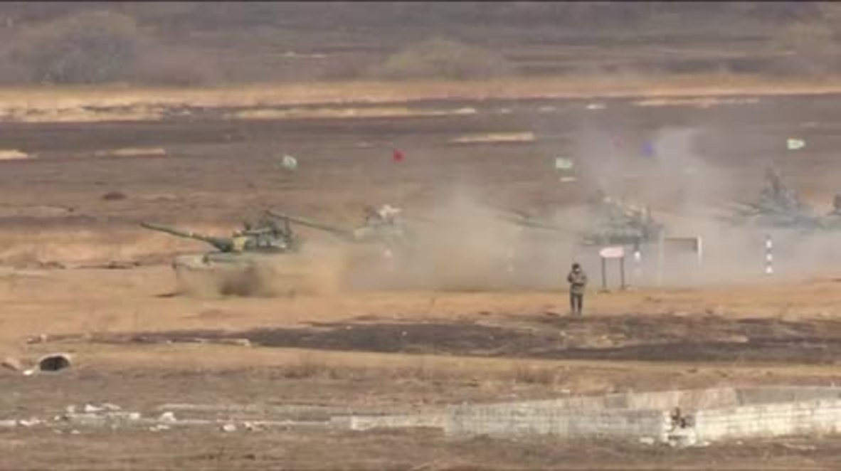 Russia: Tanks compete at regional military biathlon competition in Ussuriysk