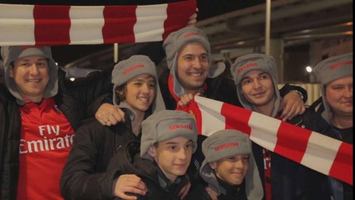 British and Russian footie fans bond at Arsenal-CSKA match
