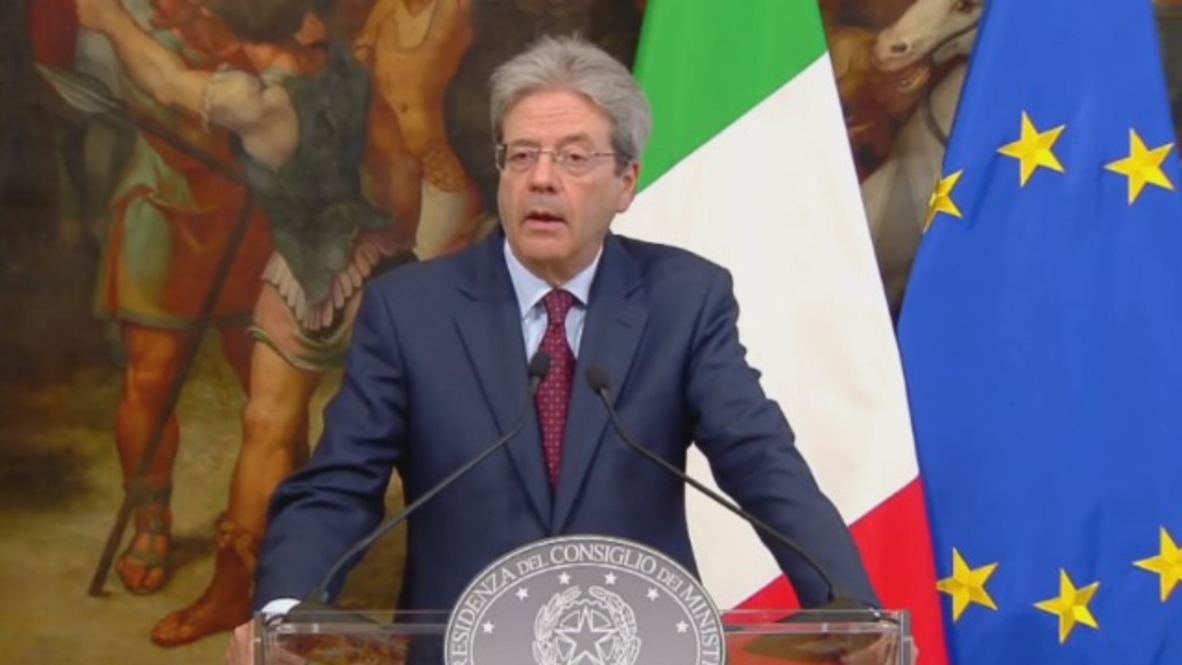 Italia: Italia no atacará "directamente" a Siria - Primer ministro Gentiloni sobre los ataques aéreos sobre Siria