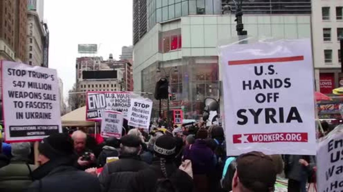USA: 'Hands off Syria!' - Anti-war demo decries US-led strikes on Syria