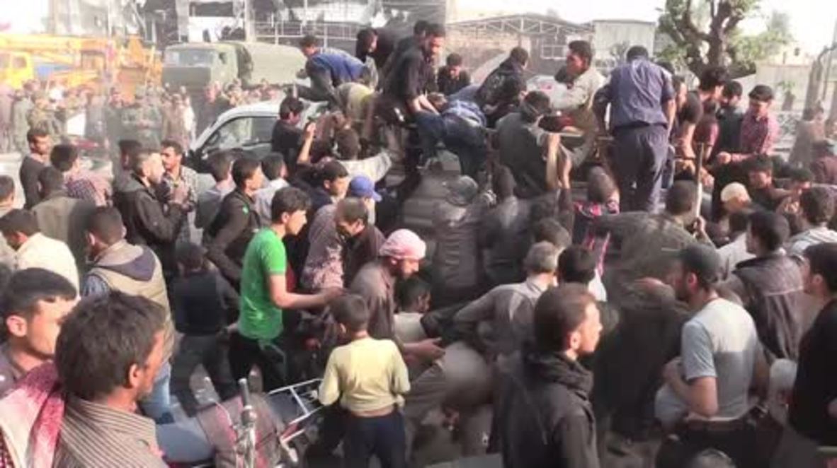 Siria: La ayuda humanitaria rusa llega al distrito de Duma, liberado recientemente del control de los militantes armados