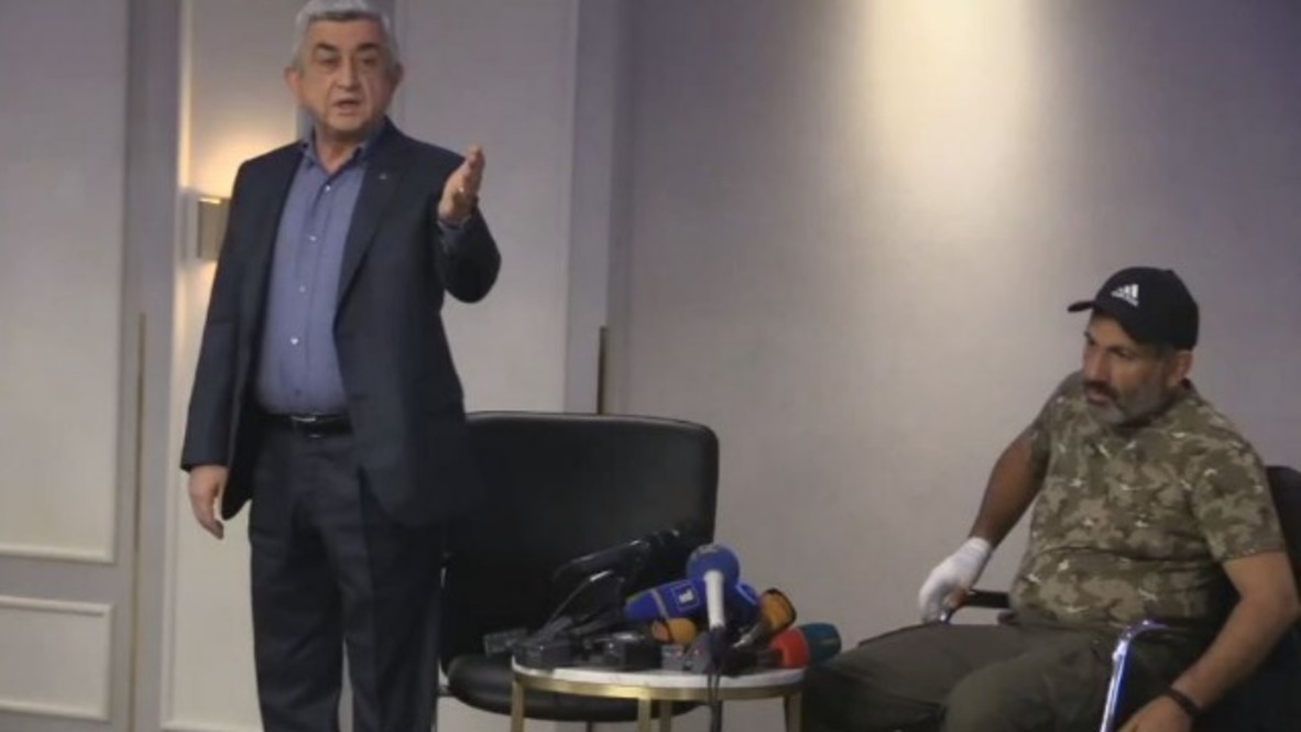 Armenia: PM Serzh Sargsyan walks out of meeting with opposition’s Pashinian