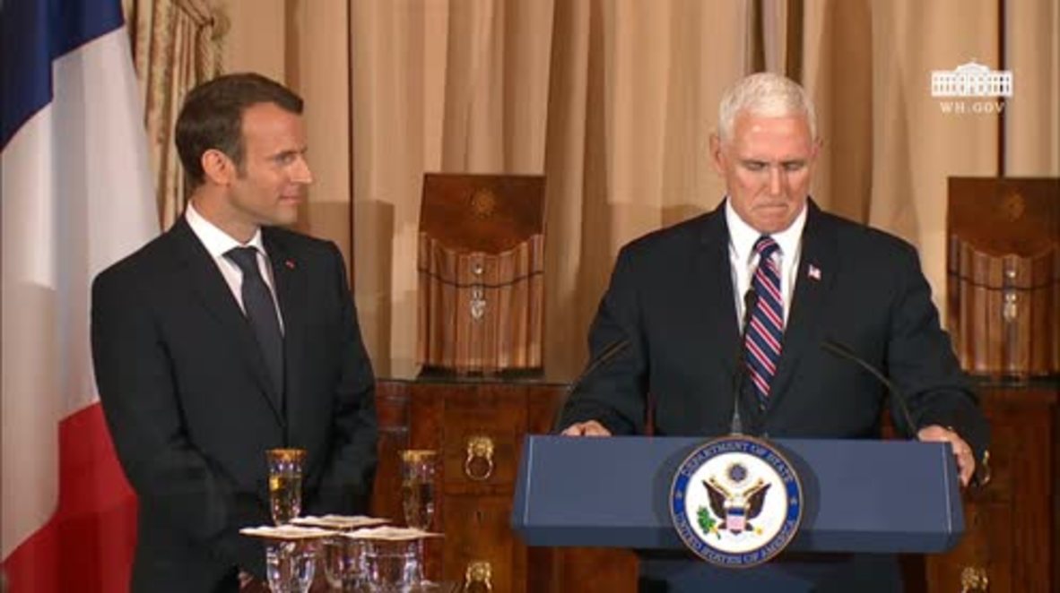 USA: A vontre sante? Pence makes a stab at French in WH Macron lunch