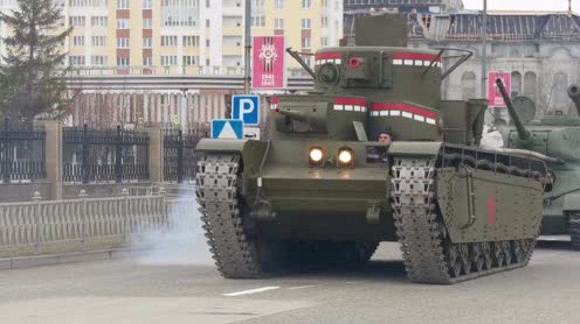 Rusia: "El mamut de Stalin", un legendario tanque soviético recreado para el Día de la Victoria