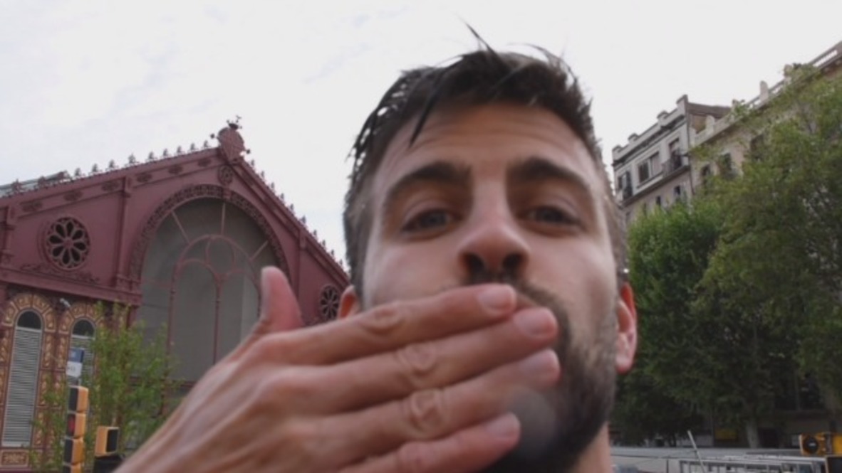 When Pique grabs YOUR camera to film Barca victory party *EXCLUSIVE*