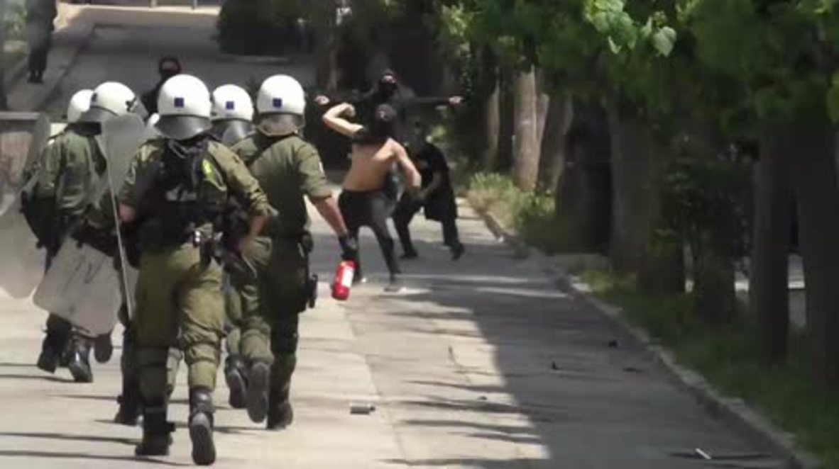 Greece: Police and protesters clash following May Day march in Athens