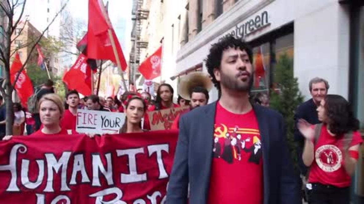 USA: ‘Fight together, strike to win’ chant New York workers