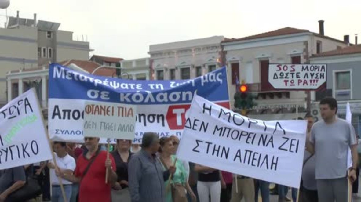 Grecia: Cientos de personas protestan contras las políticas migratorias de la UE en Lesbos