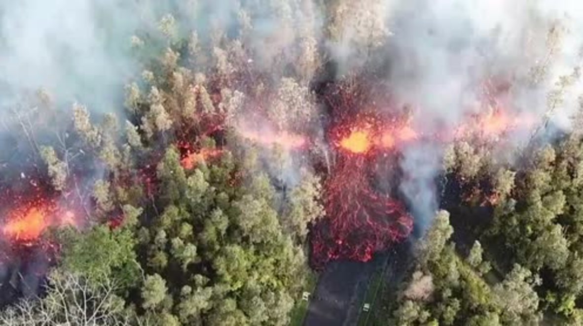 EE.UU.: Espectaculares imágenes aéreas muestran la lava que fluye desde el volcán Kilauea