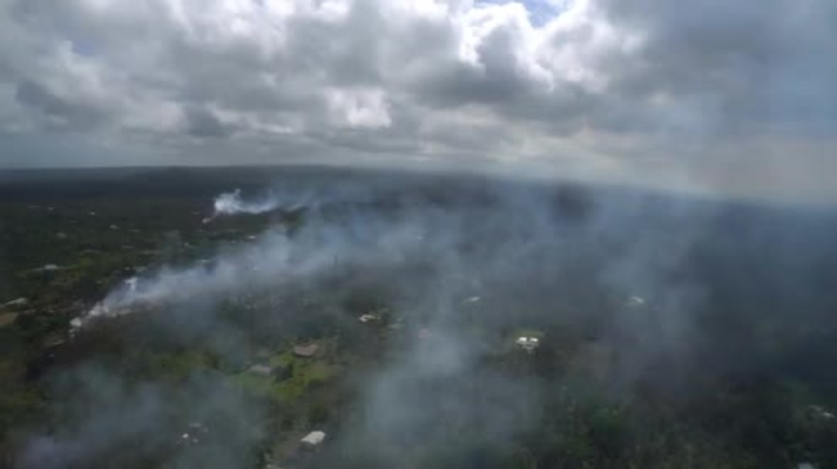 EE.UU.: Imágenes aéreas muestran el área afectada por la erupción del volcán Kilauea