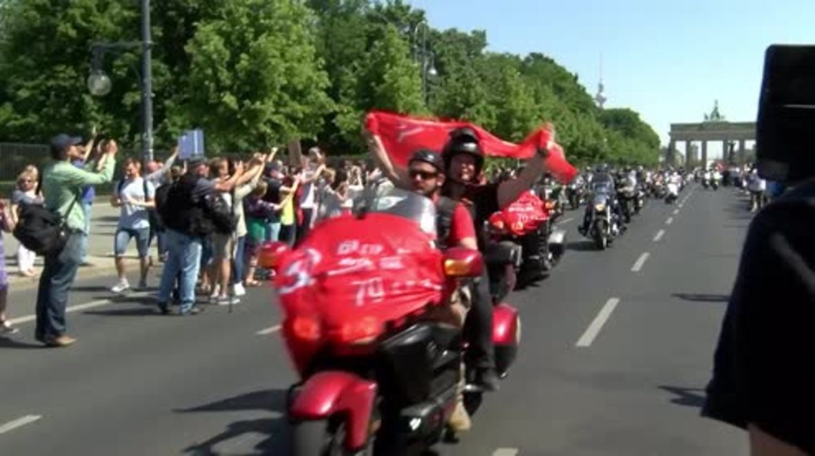 Germany: Night Wolves biker gang visit Soviet memorials on Victory Day