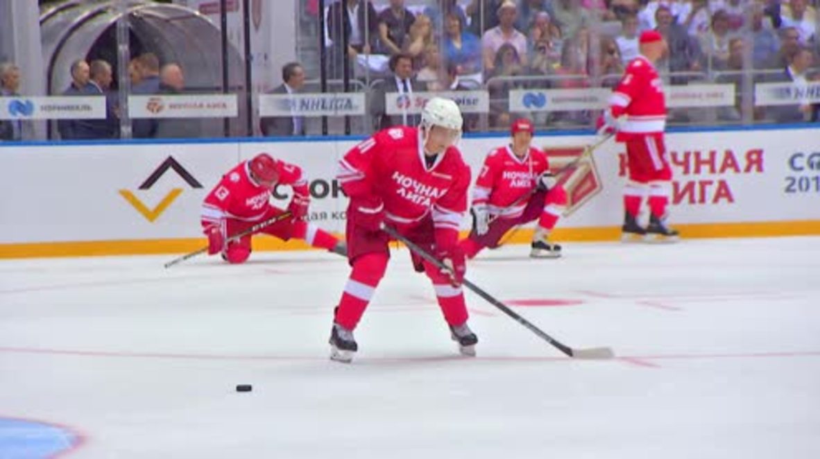 Five star Putin hits ice at Night Hockey League match