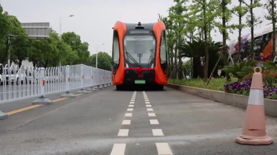 China: World's first 'trackless train' tested in Zhuzhou