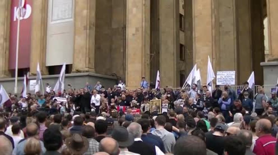 Georgia: Thousands of nationalists join 'March of Georgians' in Tbilisi