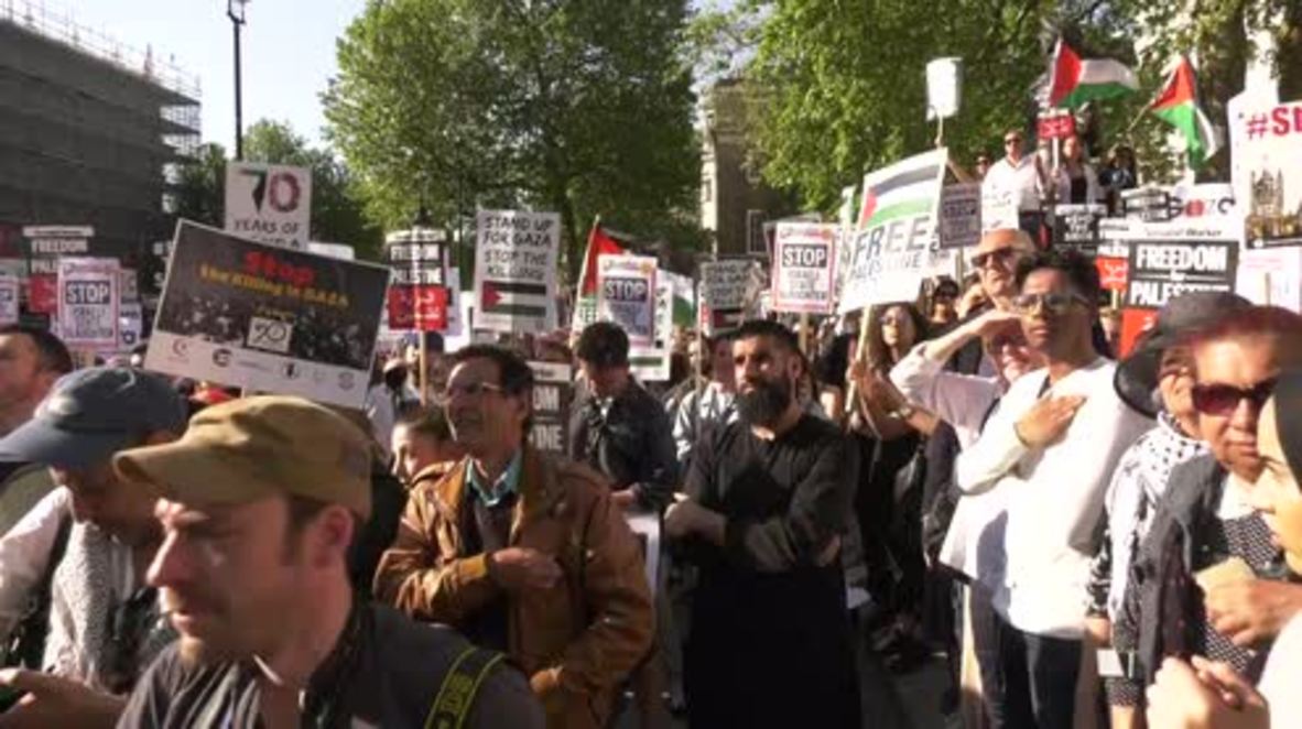 UK: Pro-Palestine demonstration held in London over Gaza protest deaths