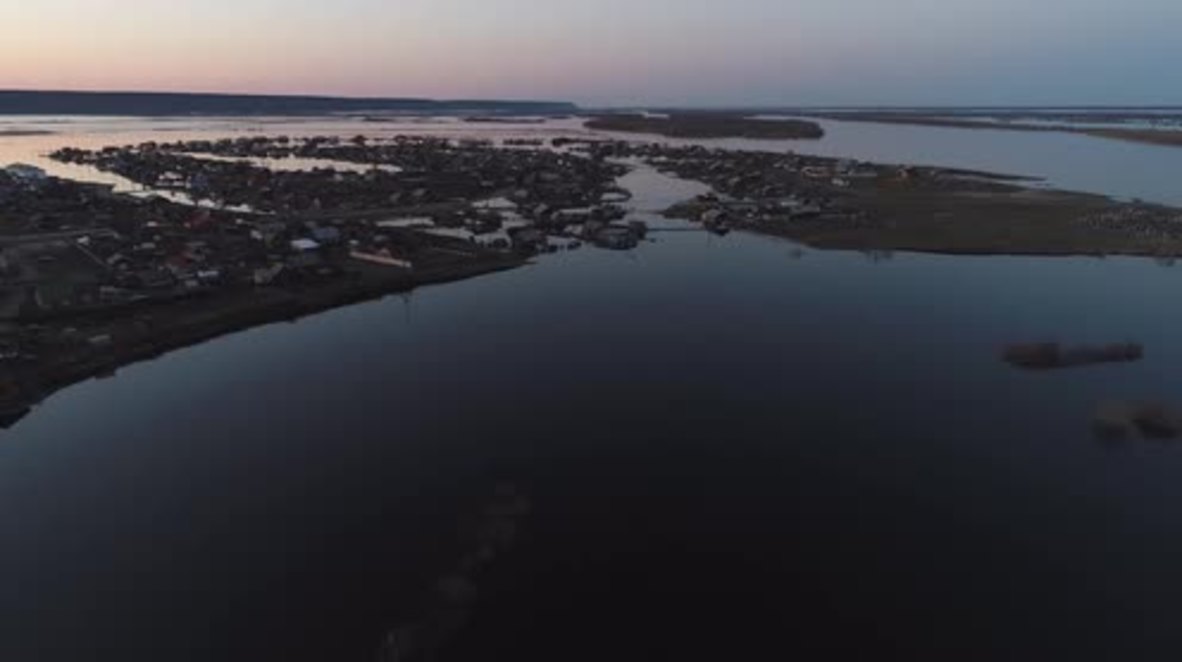 Russia: Drone captures flooding aftermath in Yakutia