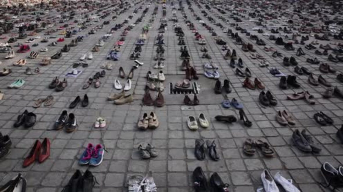 Belgium: Thousands of shoes outside EU to highlight Palestinians killed