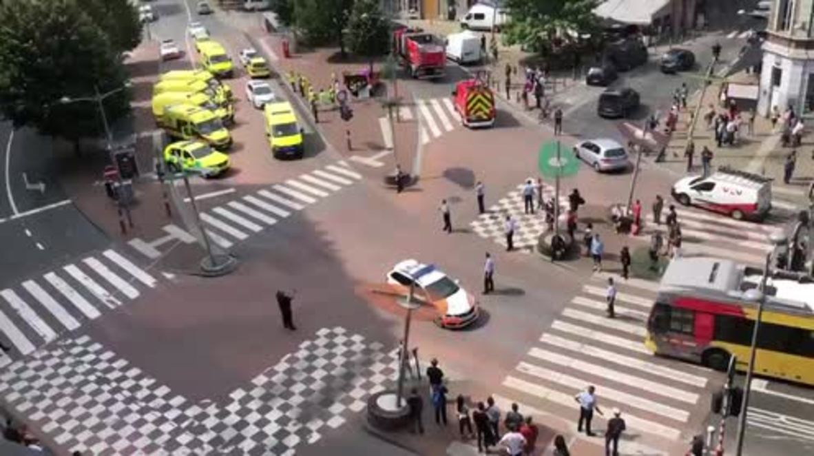 Bélgica: Los servicios de emergencias acuden al lugar del tiroteo en Lieja para asistir a los afectados