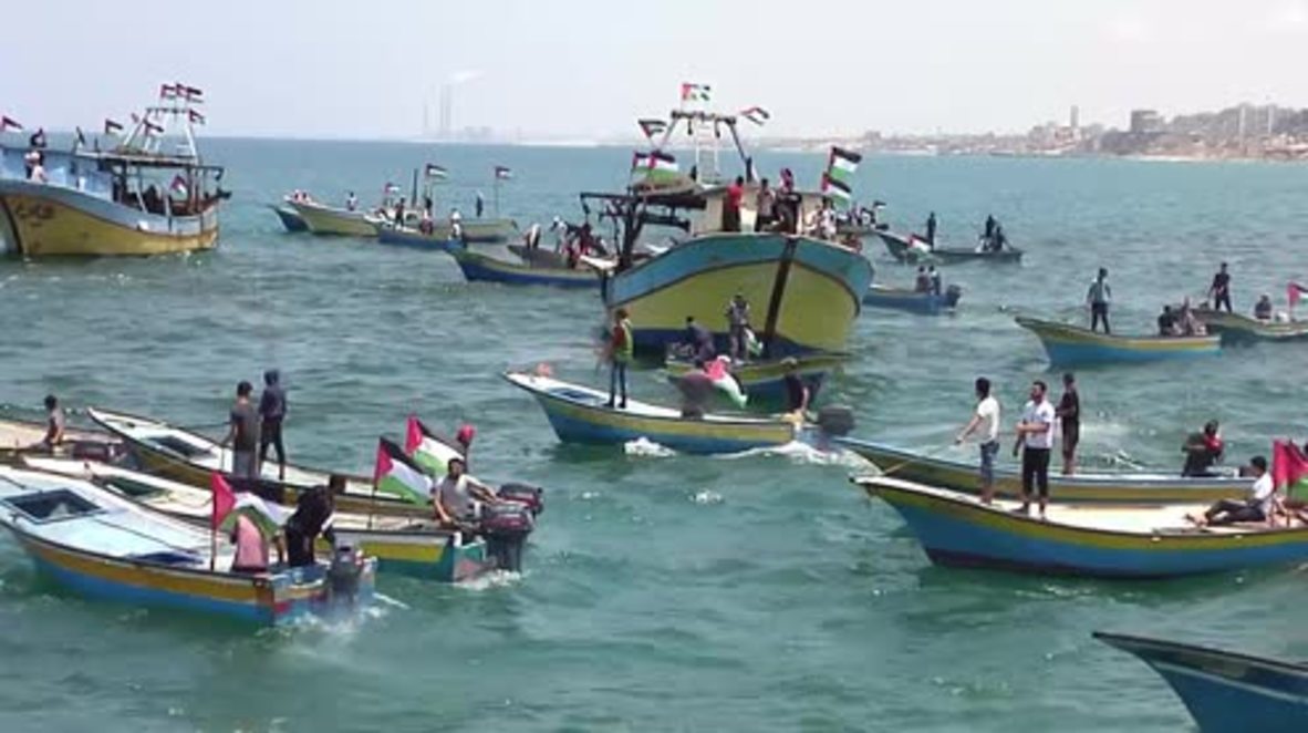 Estado de Palestina: Una flota de barcos palestinos trata de romper el bloqueo marítimo israelí