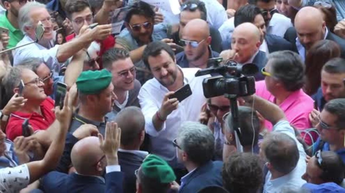 Italy: Matteo Salvini met by protesters in Catania