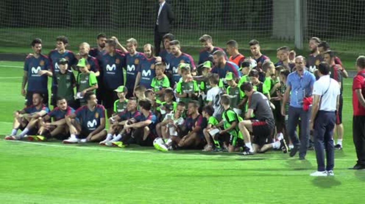 Russia: Spain trains for Tunisia friendly in Krasnodar Stadium