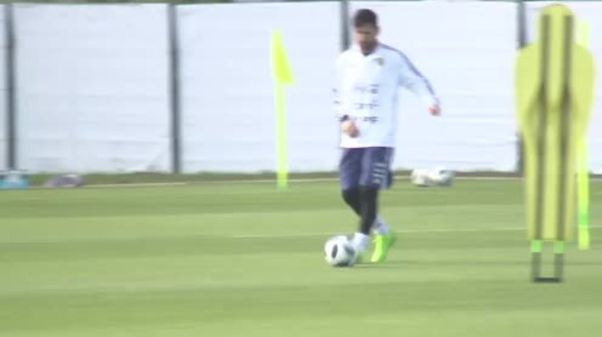 Rusia: Messi y el resto del equipo argentino se entrenan antes del inicio de la Copa del Mundo