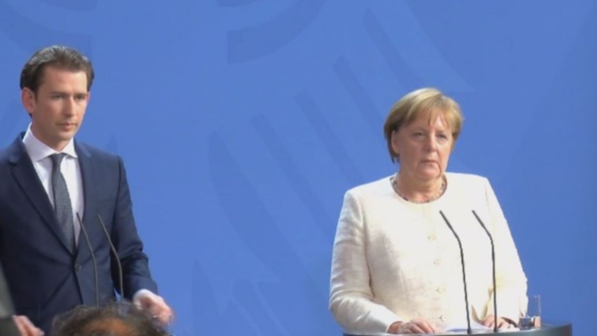 Germany: Merkel discusses refugee influx with Austria's Kurz in Berlin