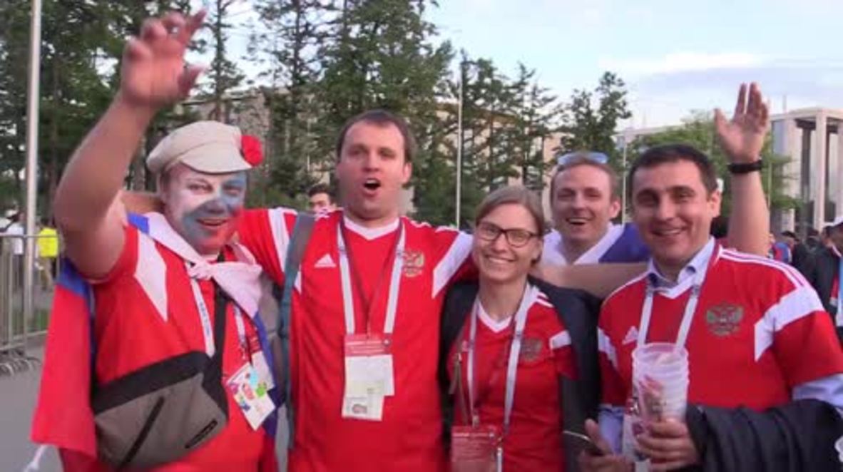 Russia: Russian fans ecstatic after convincing win over Saudi Arabia