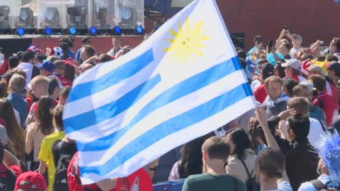 Rusia: Aficionados uruguayos y egipcios se preparan para su debut en el Mundial en el Ekaterimburgo Arena