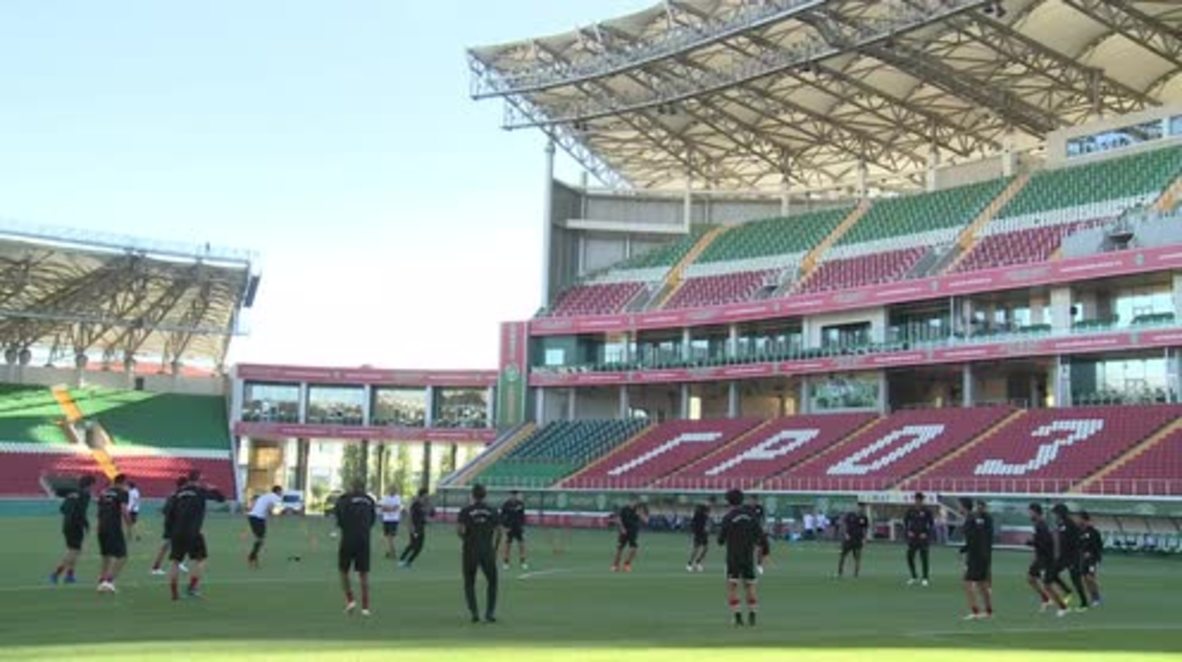 Rusia: El equipo nacional de Egipto entrena para su último partido de la Copa del Mundo contra Arabia Saudita