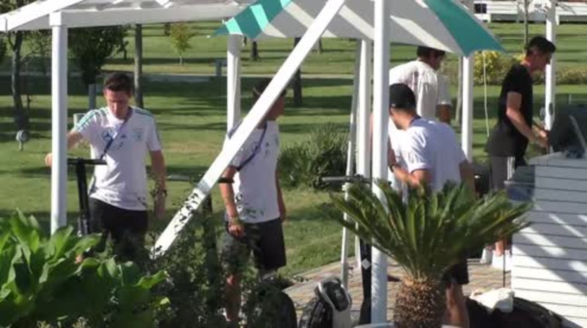 German players zip around Sochi on segways before taking on Sweden
