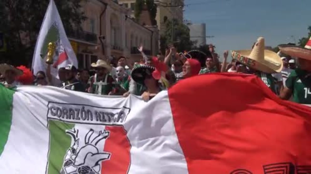 Russia: Boisterous Mexico fans get psyched up for South Korea clash in Rostov-on-Don