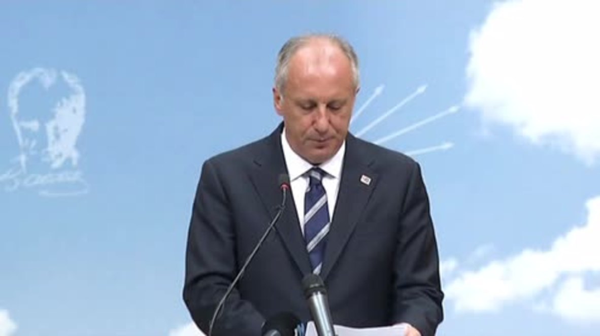Turkey: CHP's Ince concedes defeat, warns Turkey of 'great danger'