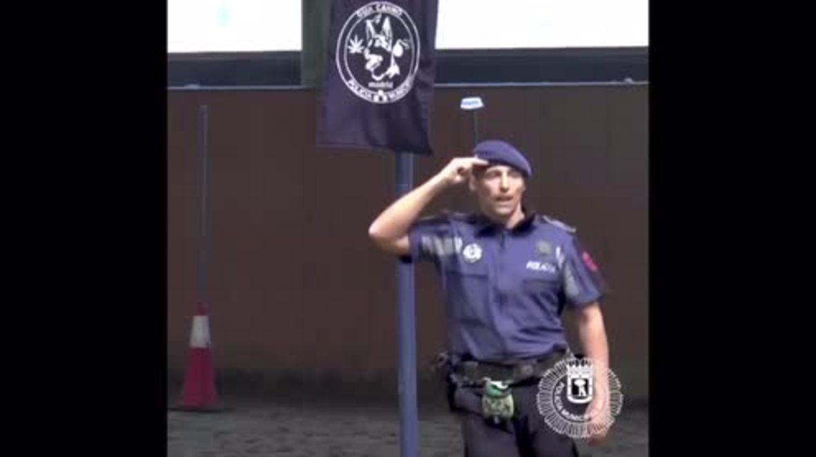 Trained dog 'saves' Spanish police officer using CPR