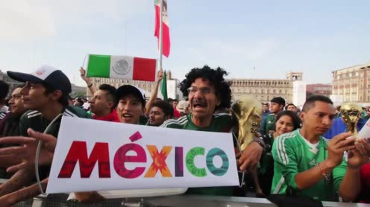 Mexico: Thousands gather in Mexico City to watch Mexico-Sweden match