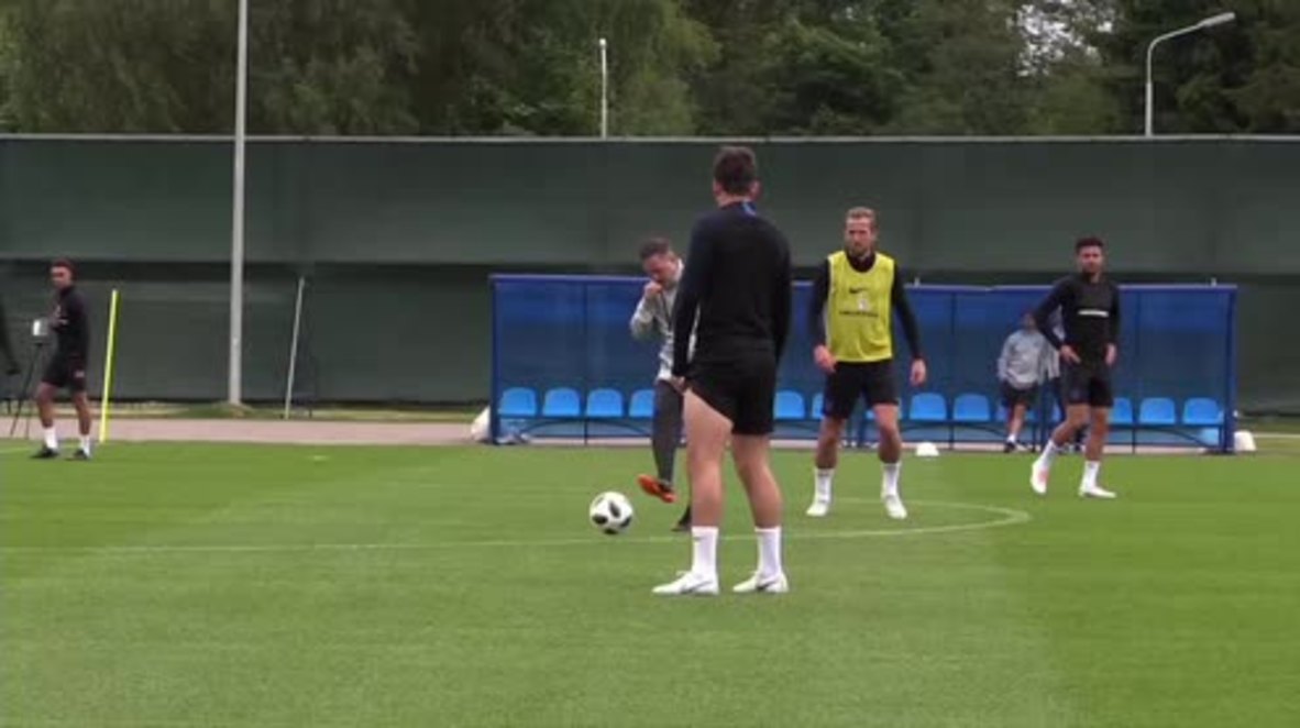 Rusia: La selección inglesa entrena antes de su partido contra Colombia en octavos de final del Mundial
