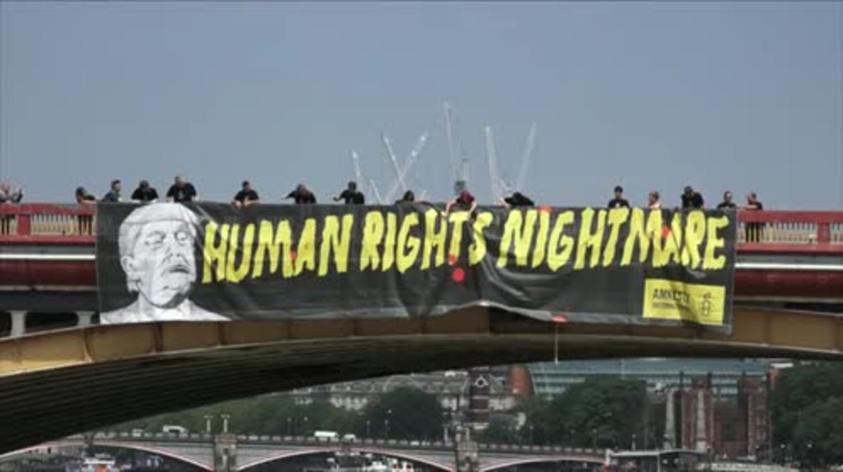 UK: 'Human rights nightmare' - Amnesty Intl. protests Trump visit in London