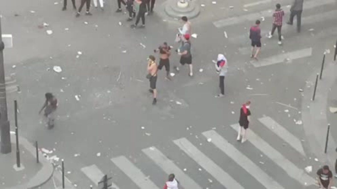 Francia: Violentas celebraciones en París tras la final del Mundial 2018
