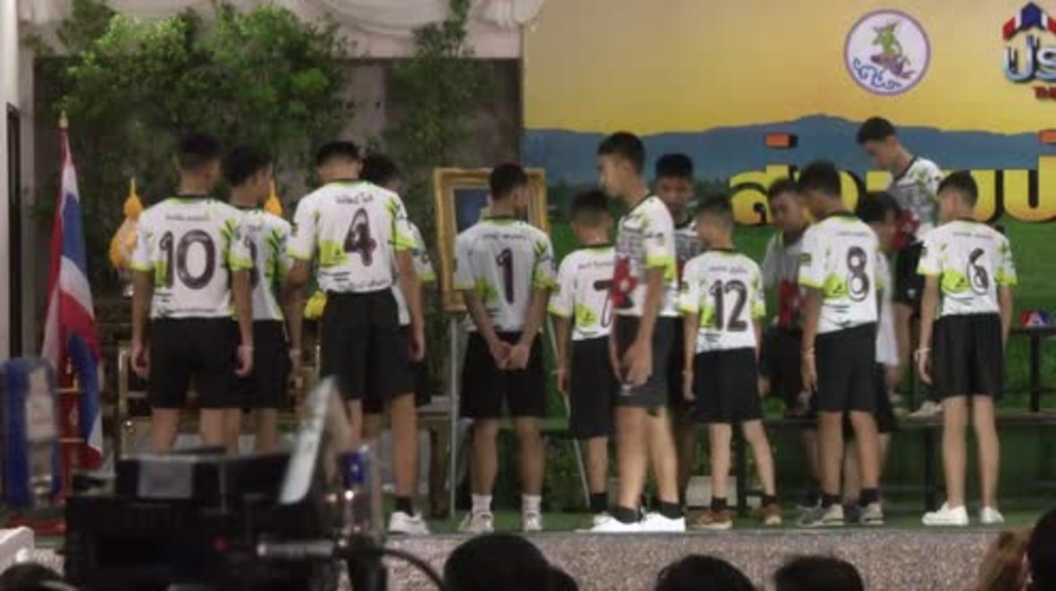 Thailand: Boys rescued from cave pray at shrine after leaving hospital