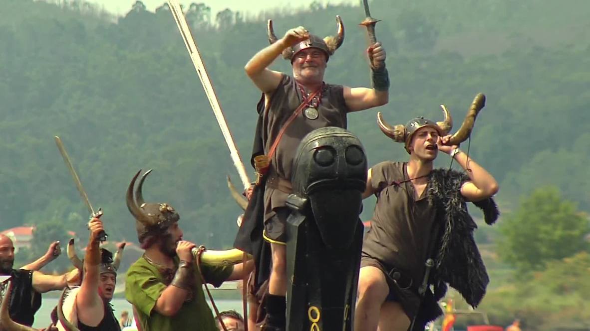 Vikings STORM banks of Galician town for Romeria festival