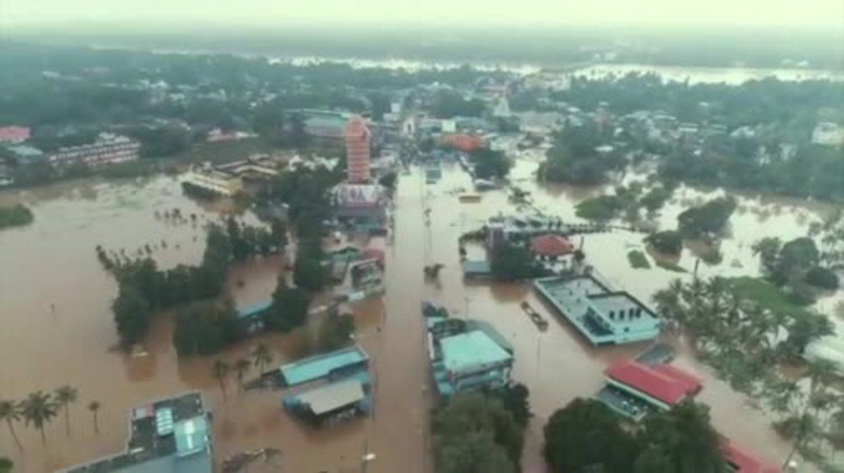India: Las peores inundaciones en un siglo dejan 320 muertos y más de 200 personas desplazadas en Kerala