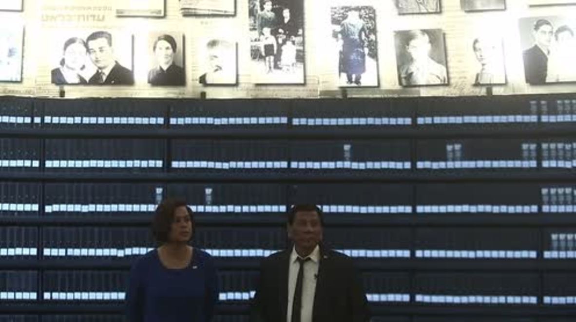 Israel: 'Never again' - Duterte visits Holocaust memorial in Jerusalem