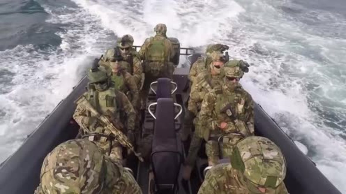 Russian special forces train in Mediterranean Sea