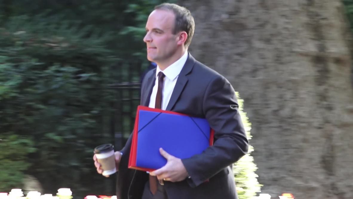 UK: Ministers arrive to discuss 'no-deal' Brexit scenario