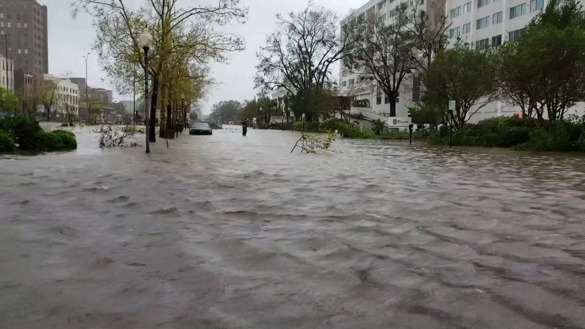 USA: Streets flood as Hurricane Flo rips through North Carolina