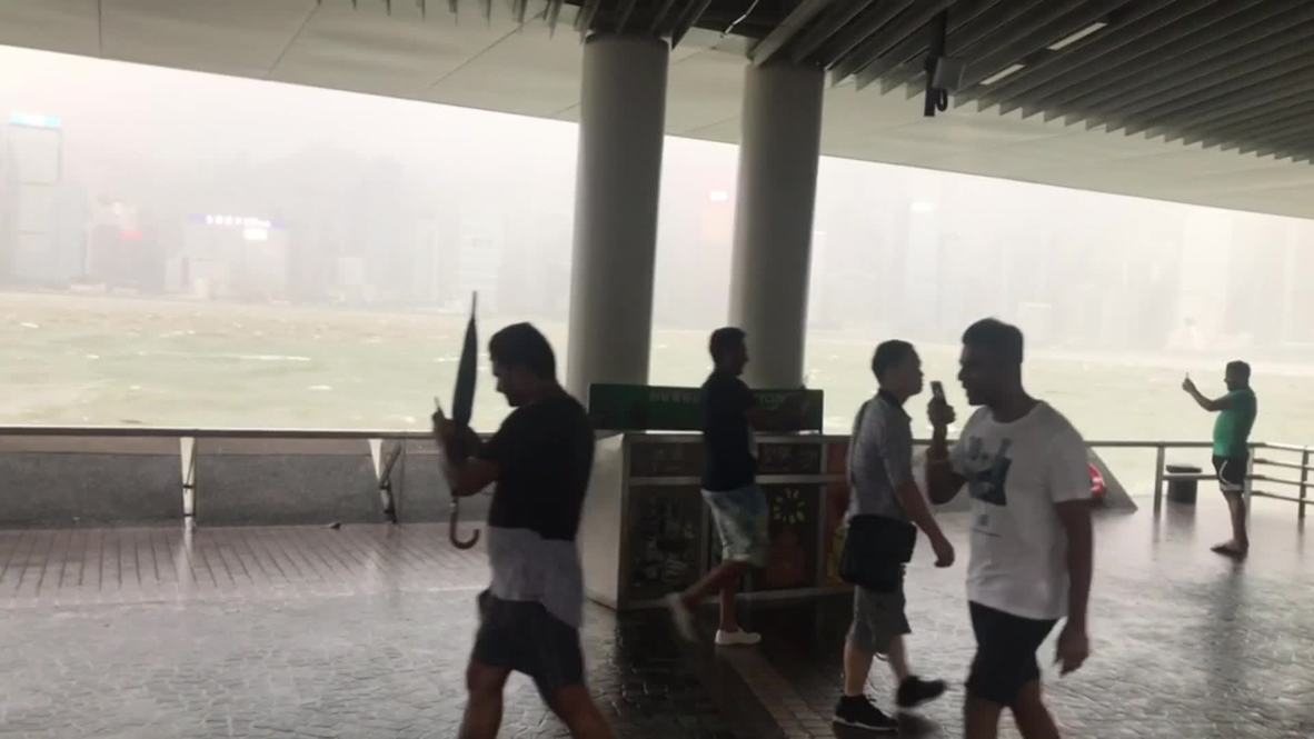 Hong Kong: At least 100 injured as Typhoon Mangkhut hits Hong Kong