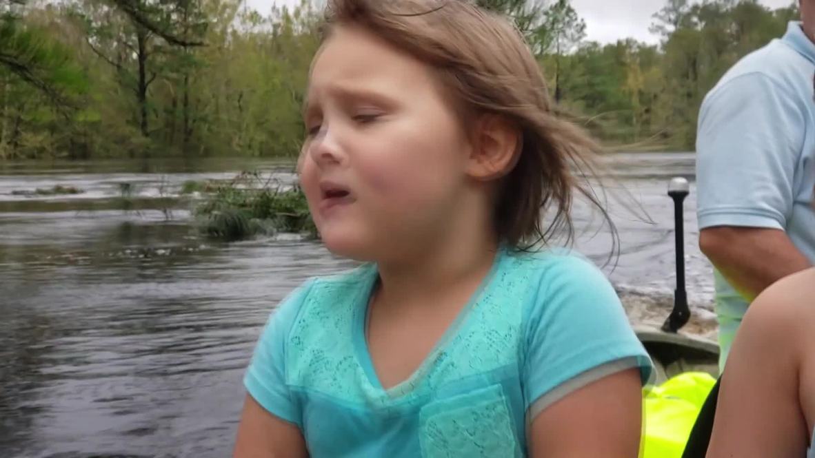 EE.UU.: Familias y sus mascotas son rescatadas en Leland tras el paso del huracán Florence