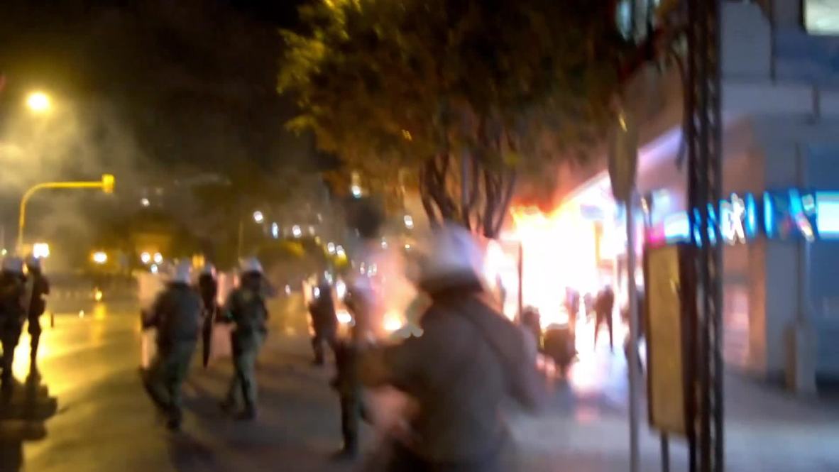 Greece: Molotov cocktails fly after protest honouring killed antifa artist 'Killah P'
