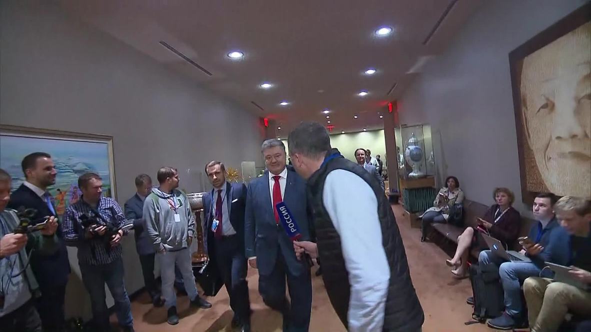 ONU: Poroshenko entra accidentalmente en la habitación de la delegación rusa huyendo de las "fake news