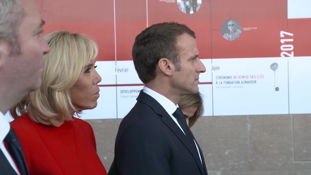 Armenia: Macron inagurates Aznavour Foundation in Yerevan